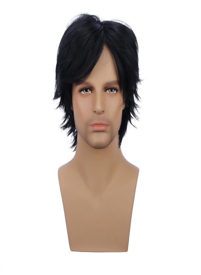 DUDUWIG Kids Black Wig Boys Short Black Straight Wig with Bangs Synthetic Wigs Cosplay Hair Wigs - Image 3